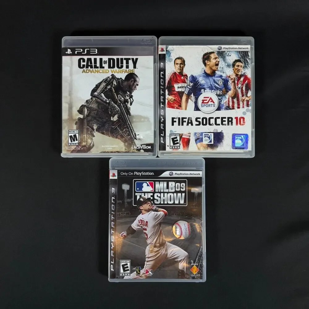 Lot of 3 PS3 Games Call of Duty Advanced Warfare FIFA Soccer MLB 09 Show